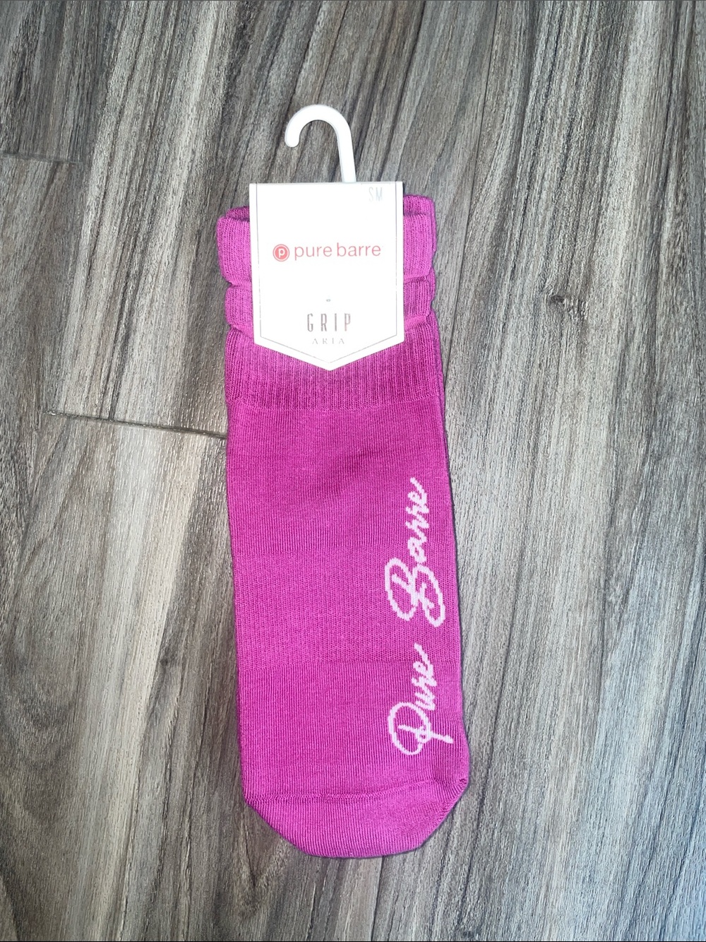 Pure Barre Grip Socks in Magenta - Non-Slip Studio Sock
